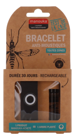 MANOUKA Bracelet anti-moustique adulte noir   1