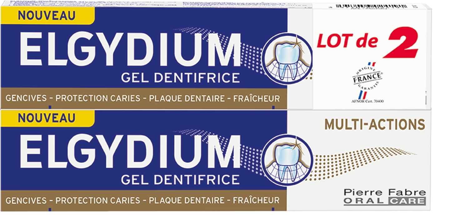 ELGYDIUM MULTI-ACTIONS Pâte dentifrice    2x75ml