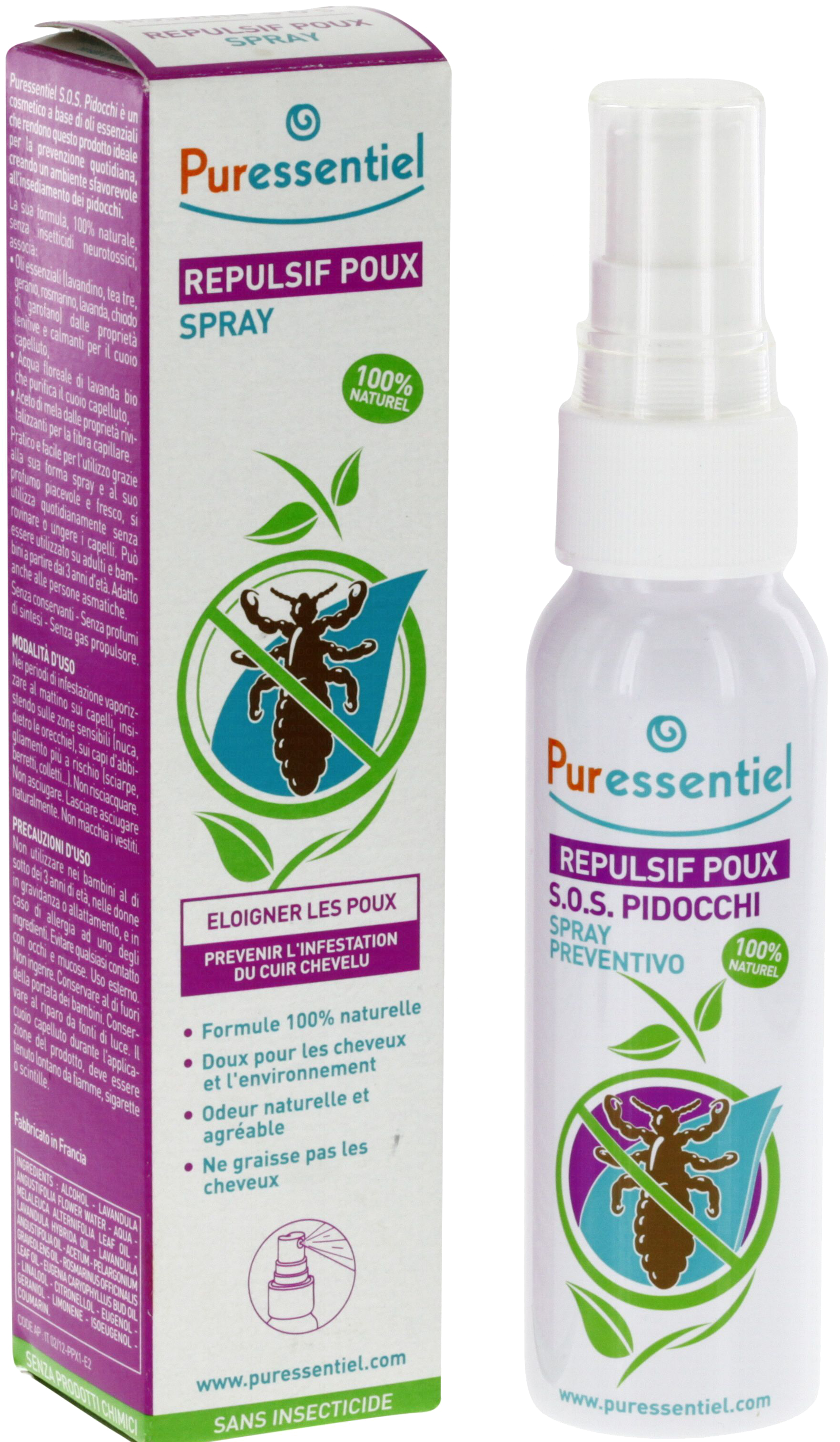 Puressentiel spray répulsif poux 75 ml